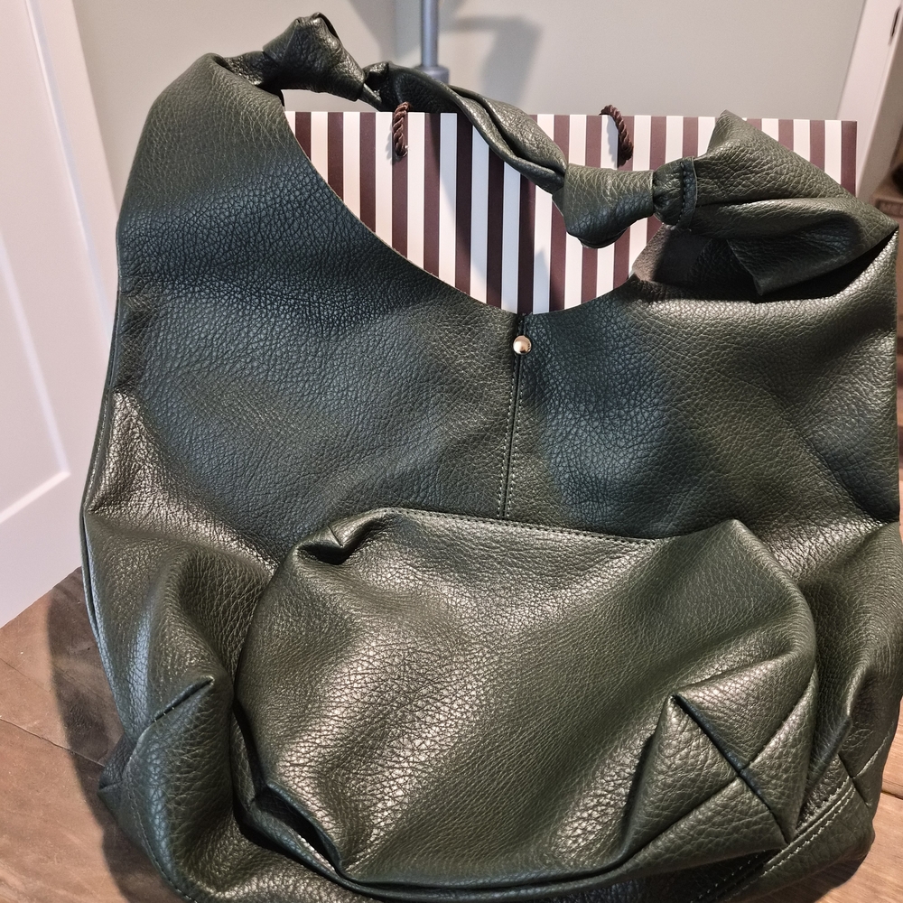 Anthropologie Dark Green Hobo Bag